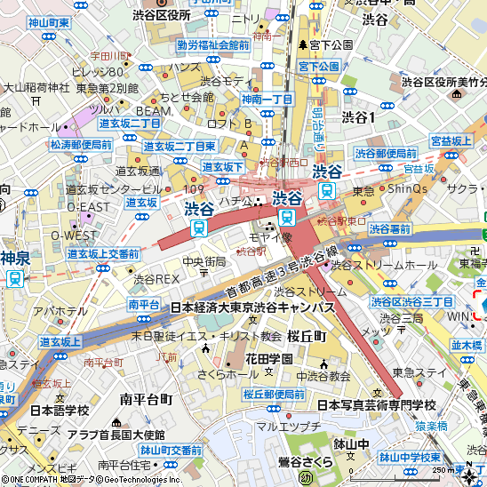 渋谷支店付近の地図